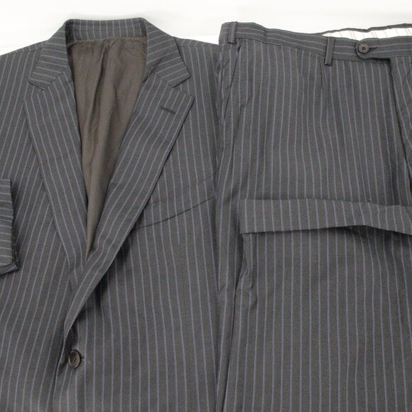 Ermenegildo Zegna Suit Mens 46R 40x31 All Season Twill Wool Striped Two Piece - Picture 1 of 16